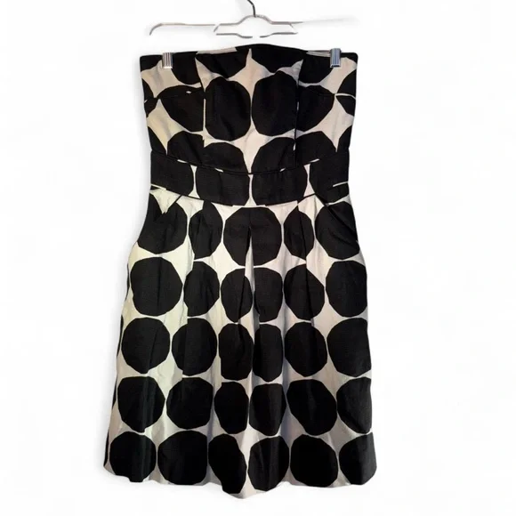 Banana Republic Black and White Strapless Polka Dot Dress - Picture 2 of 9